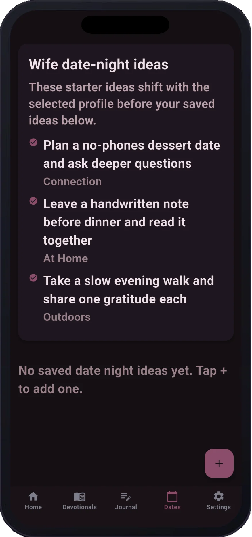 Wife date-night ideas with connection prompts
