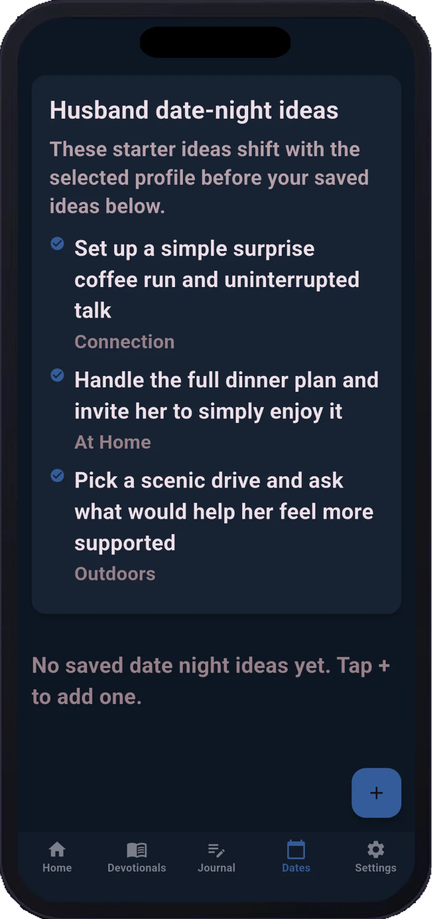 Husband date-night ideas with thoughtful gestures